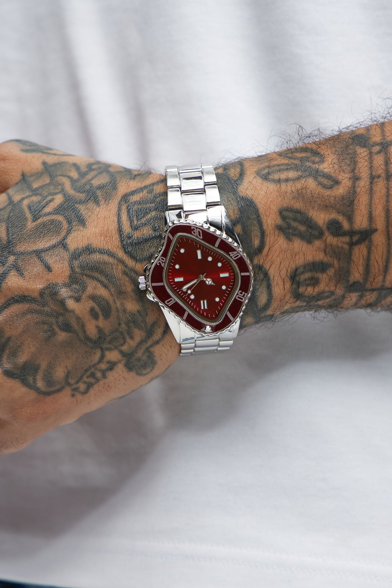 Legacy Watch - Silver/Red Fashion Nova