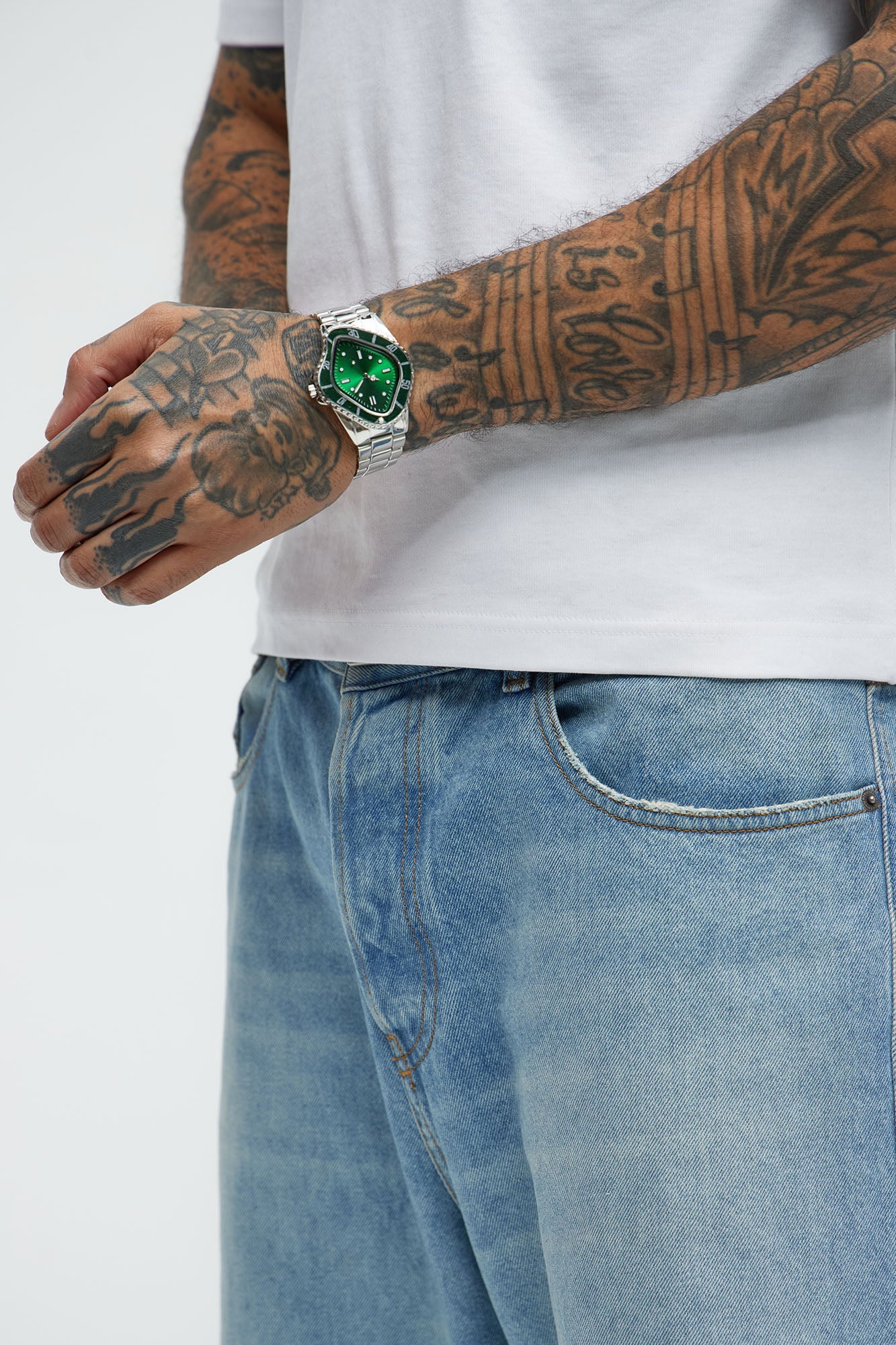 Legacy Watch - Silver/Green Fashion Nova