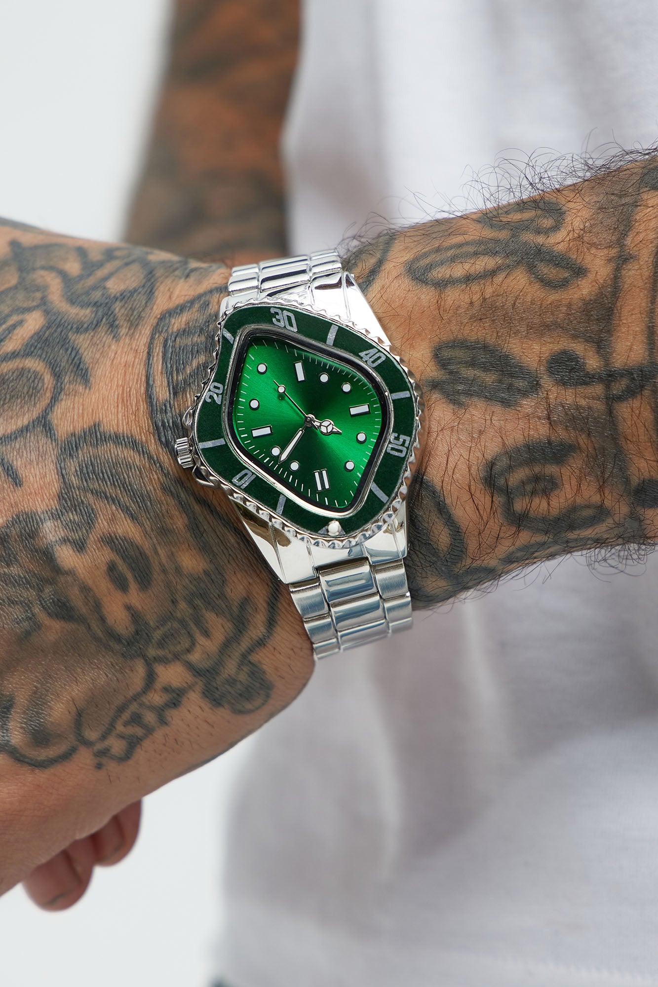 Legacy Watch - Silver/Green Fashion Nova