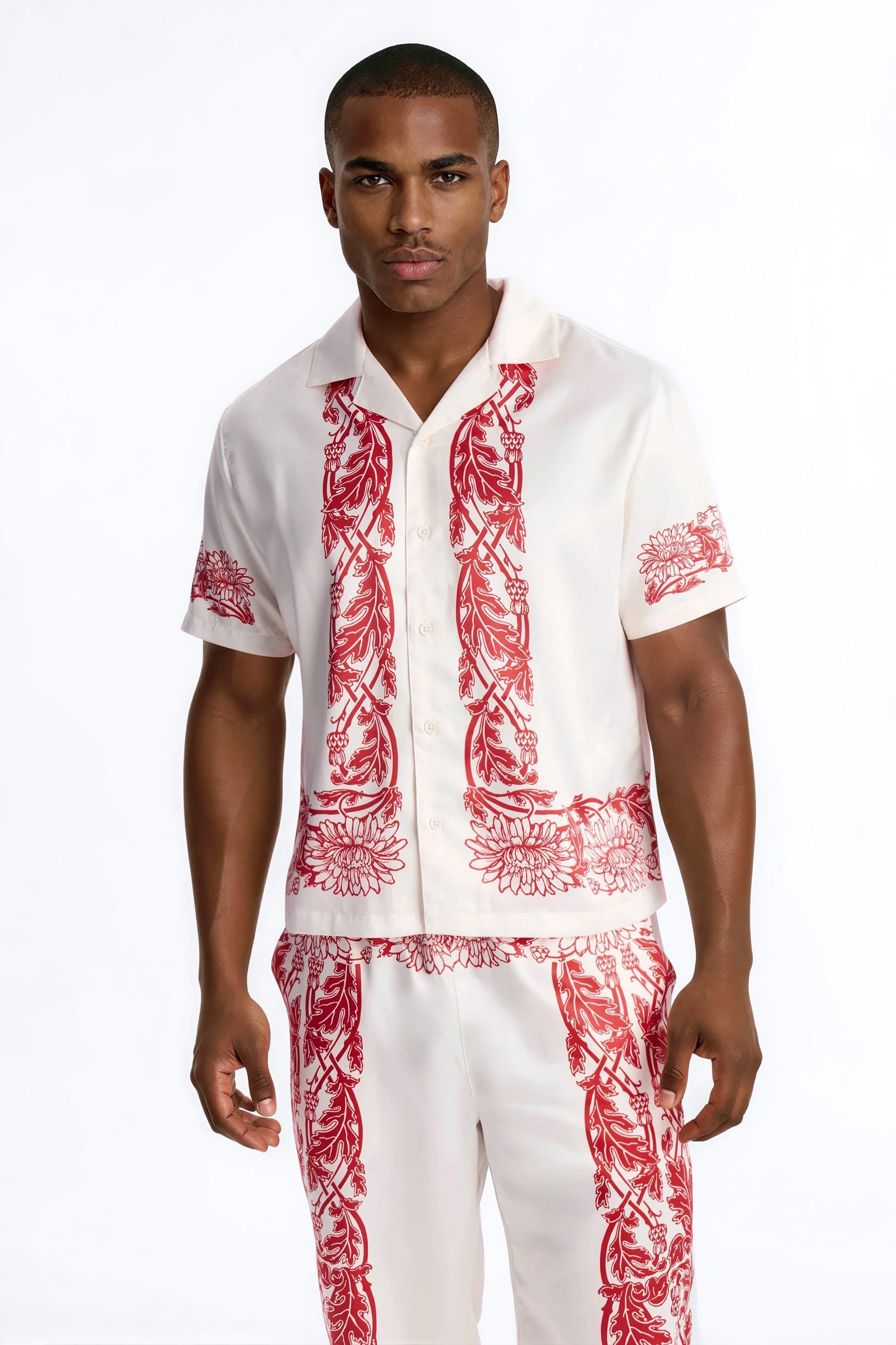 KOS Cuban Collar Button Up Shirt - White Fashion Nova
