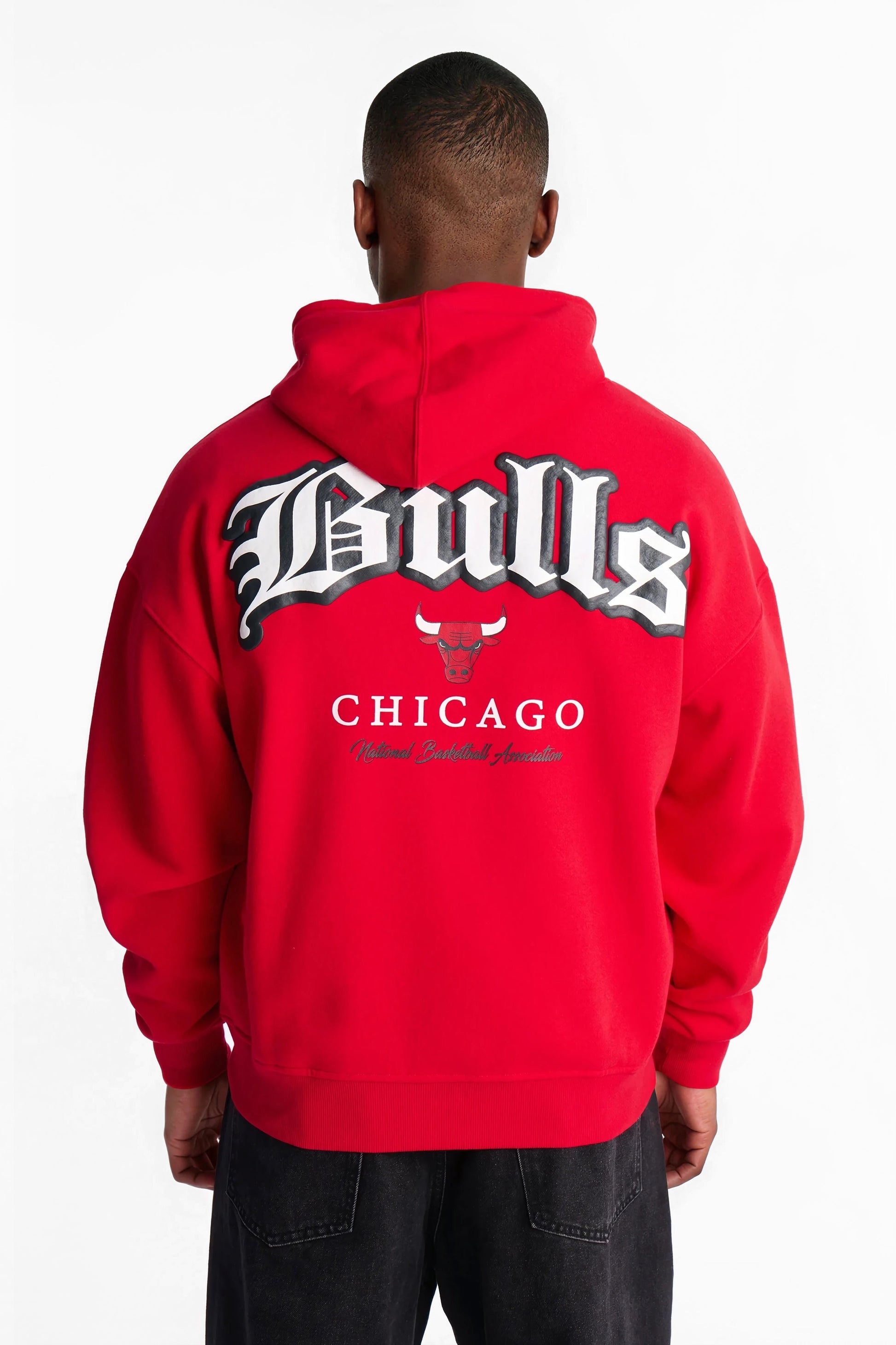 Bulls Old English Embroidery Hoodie - Red Fashion Nova