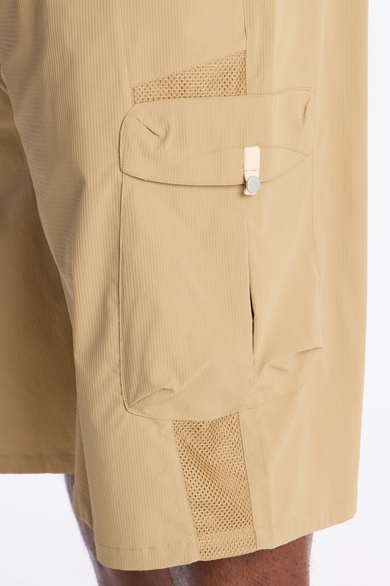 Relaxed Thirty Degree Mesh Outlay Tech Short - Tan Fashion Nova