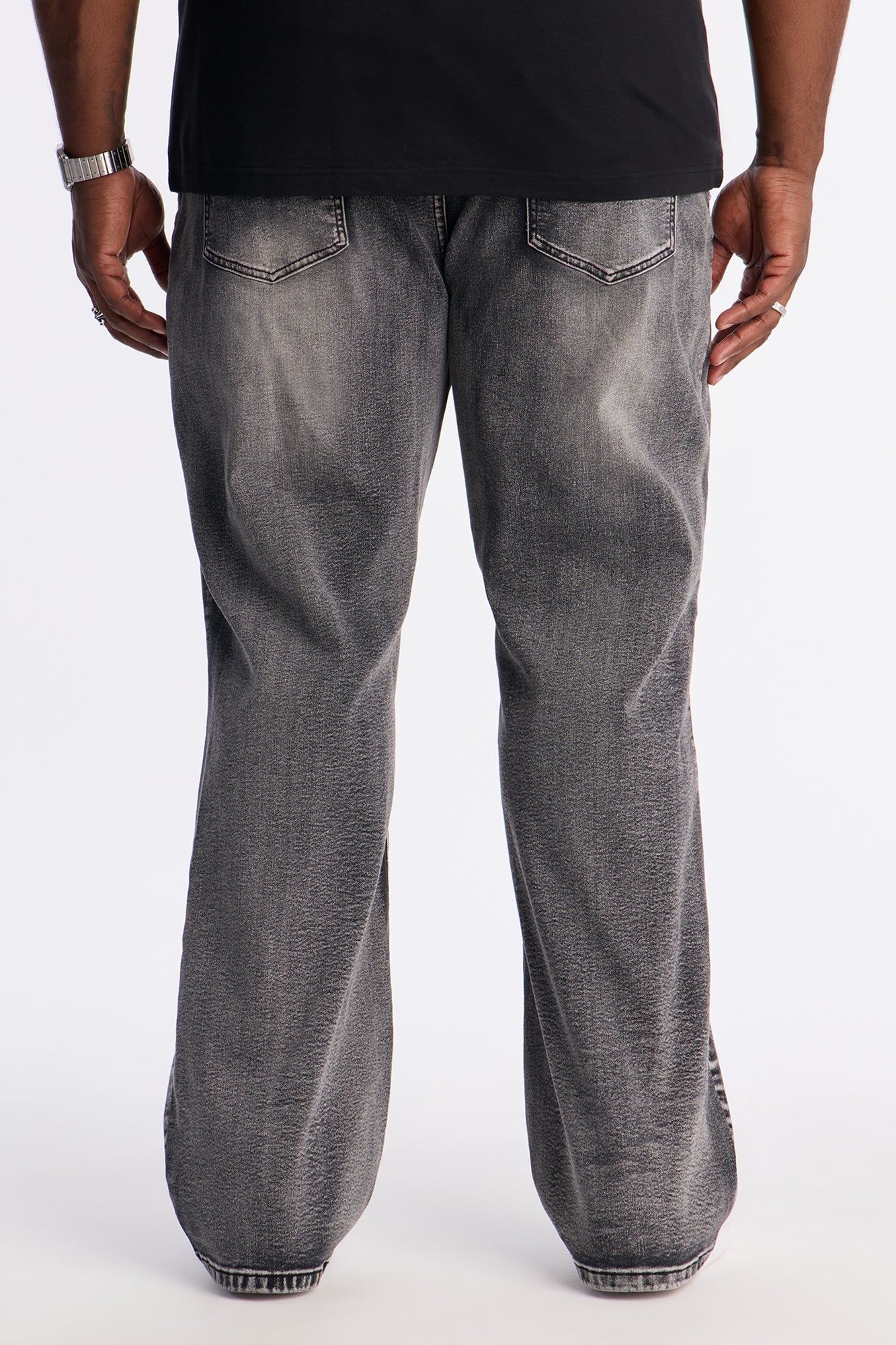 Stacked Slim Flare Raw Chaos Jeans - Black Wash Fashion Nova