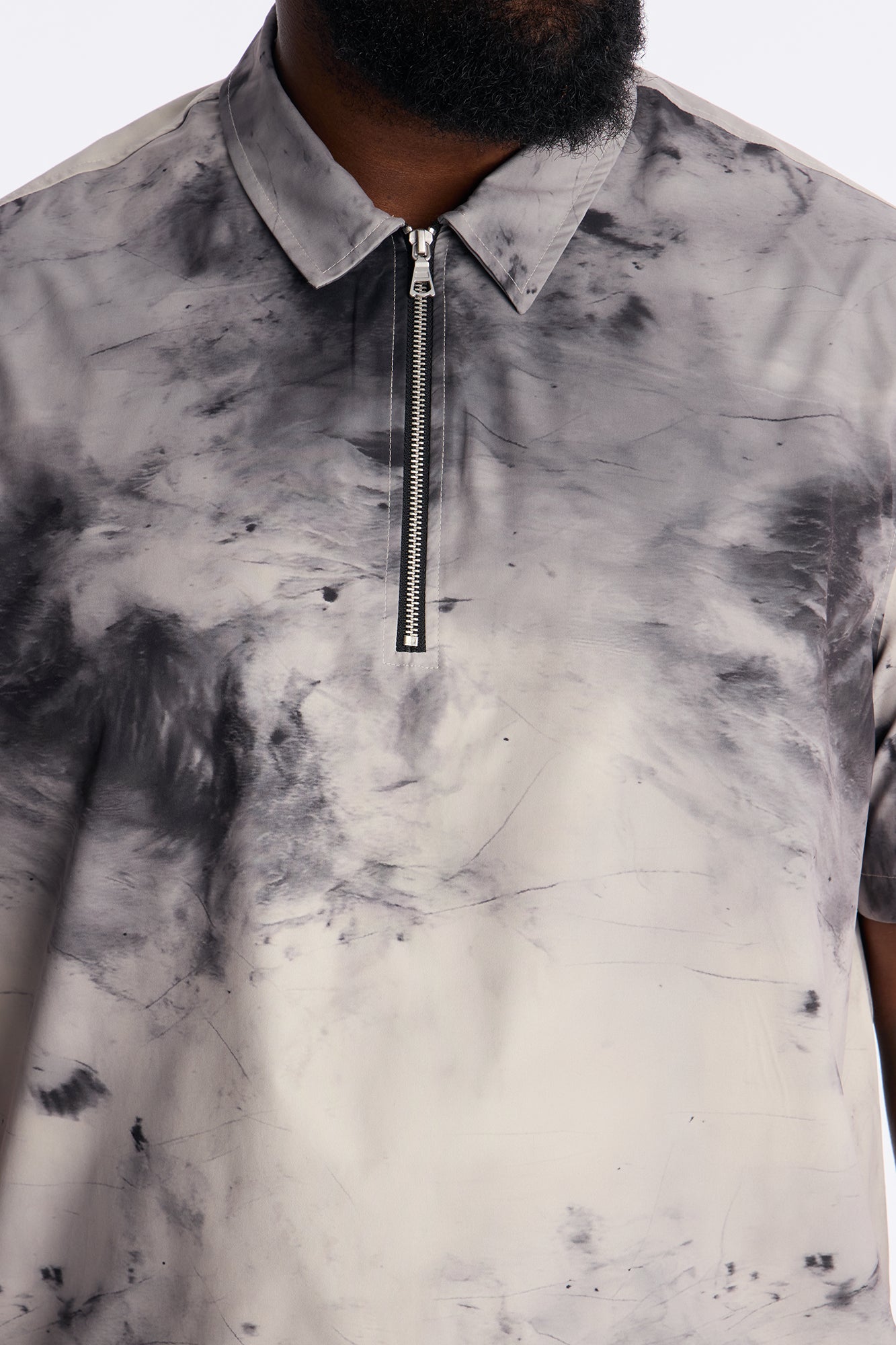 Smokey Zip Polo - Grey Fashion Nova