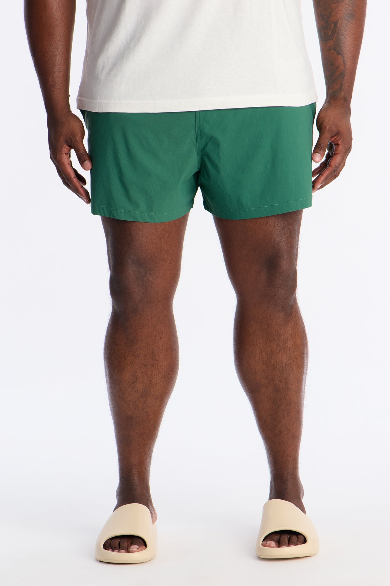 Montez Stretch Swim Trunk 4″ - Hunter Green Fashion Nova