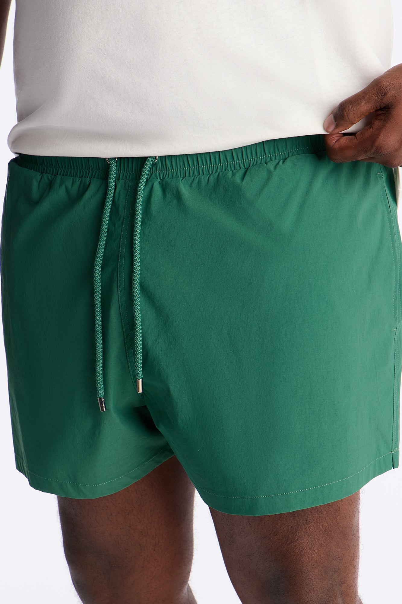 Montez Stretch Swim Trunk 4″ - Hunter Green Fashion Nova