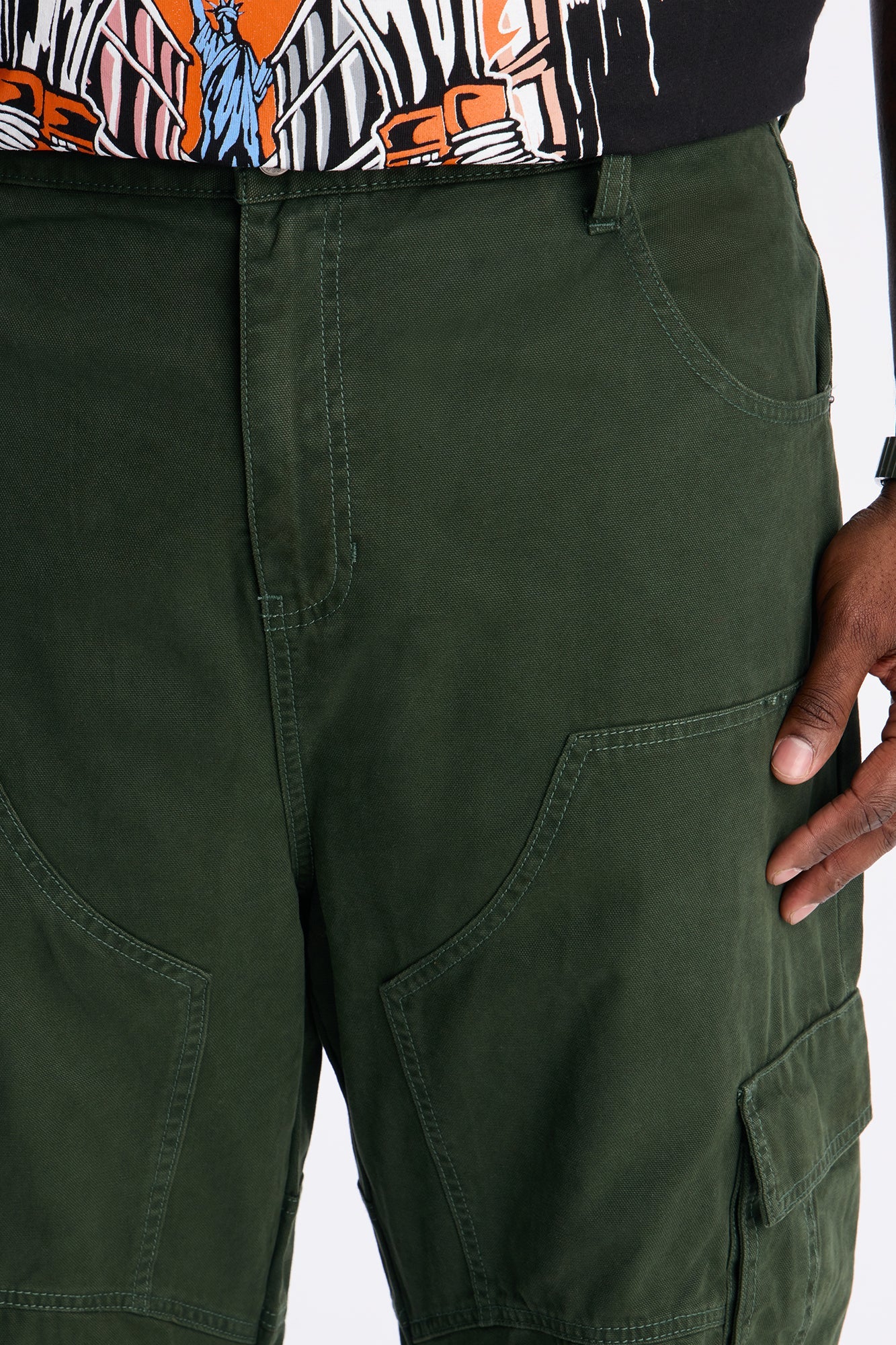 Von Dutch Baggy Flying Eyeball Jean - Green Fashion Nova
