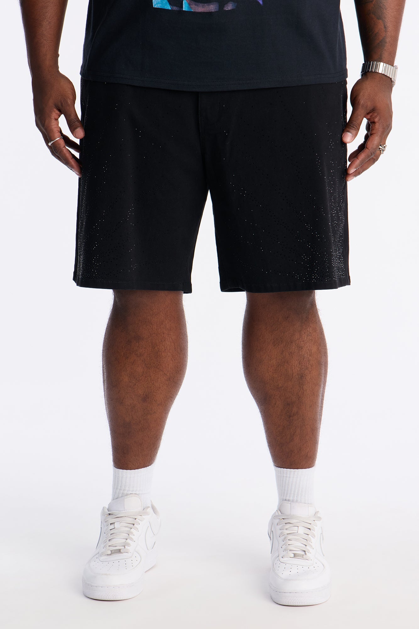 Relaxed Moonflare Denim Short - Black Fashion Nova