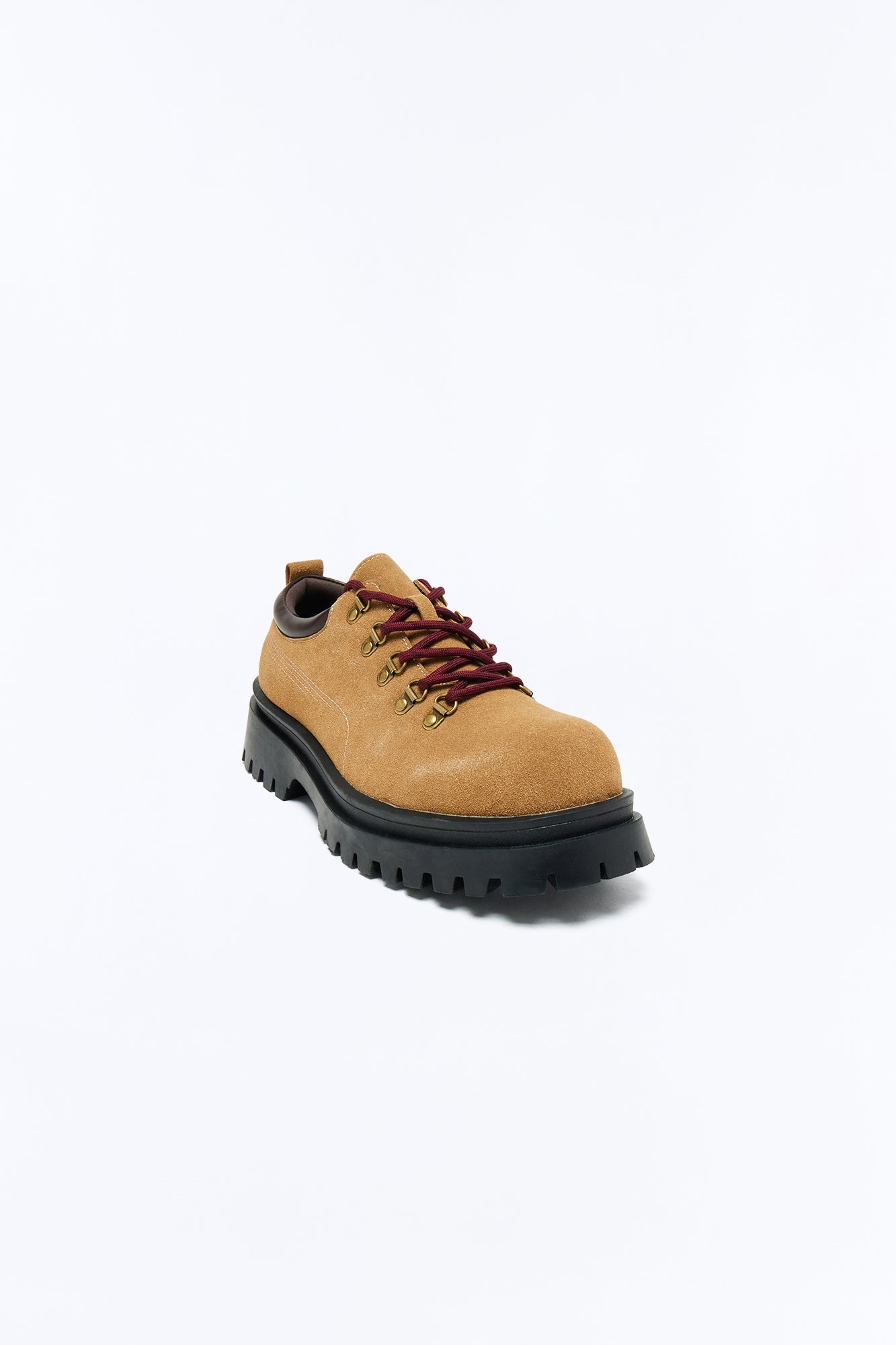 Hiking Style Faux Suede Chunky Low Top Lace Up Oxford Shoes - Taupe Fashion Nova
