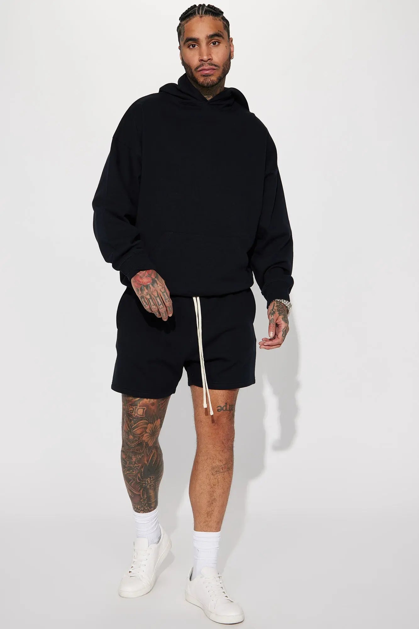 Tyson Oversize Heavyweight Sweat Shorts - Black Fashion Nova