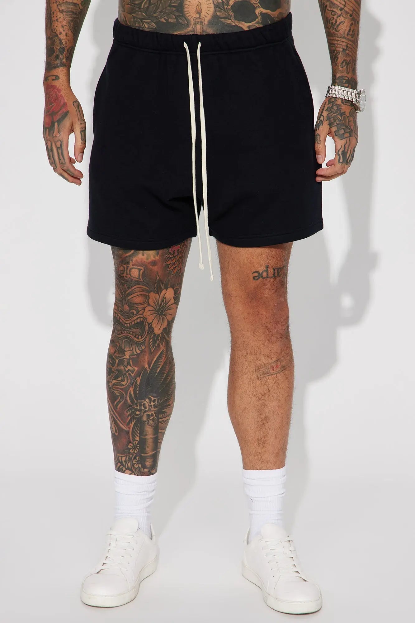 Tyson Oversize Heavyweight Sweat Shorts - Black Fashion Nova