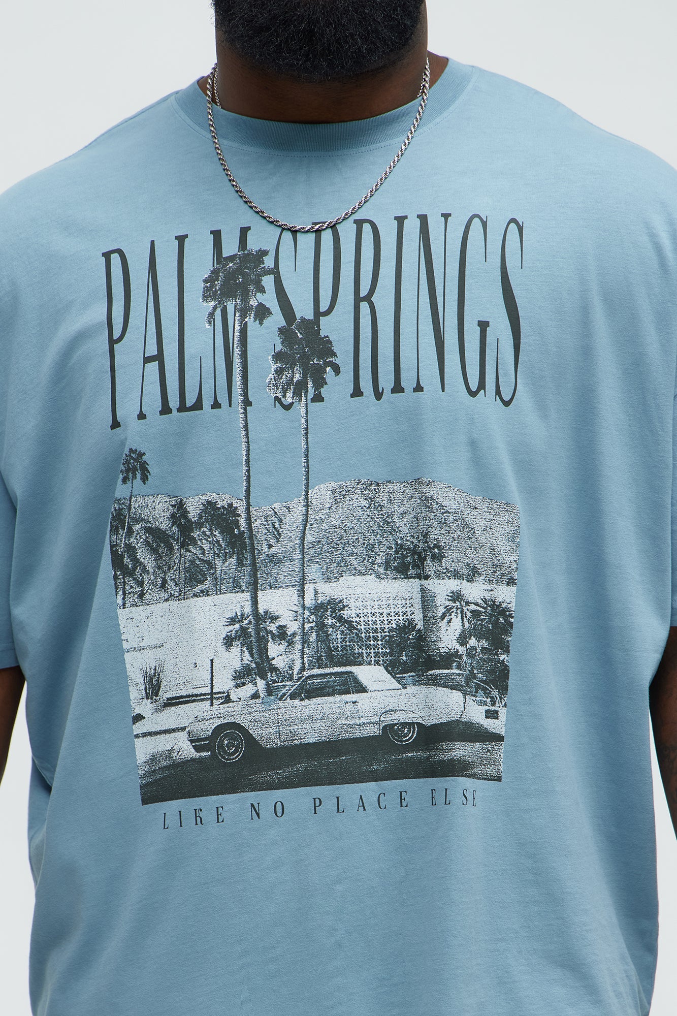 Palm Springs Oversized Short Sleeve Tee - Light Blue Fashion Nova
