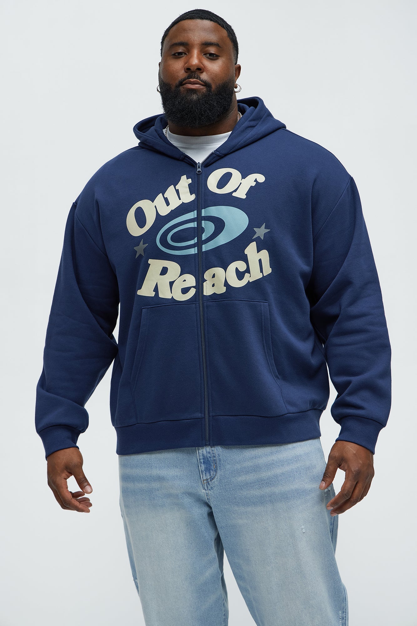 Lost In Space Zip Up Hoodie - Navy Fashion Nova