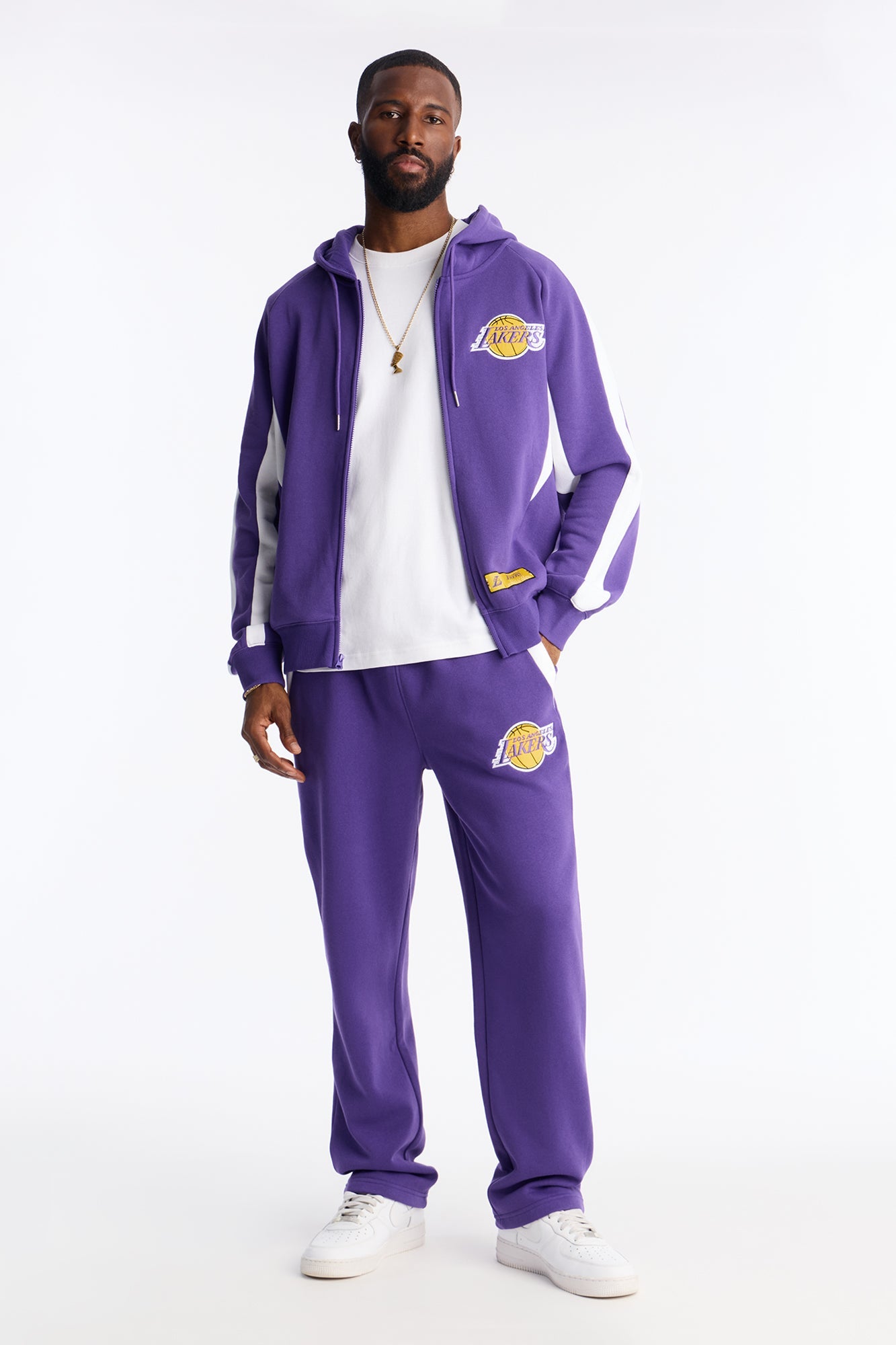 Lakers Wavey Wide Sweatpants - Purple Fashion Nova