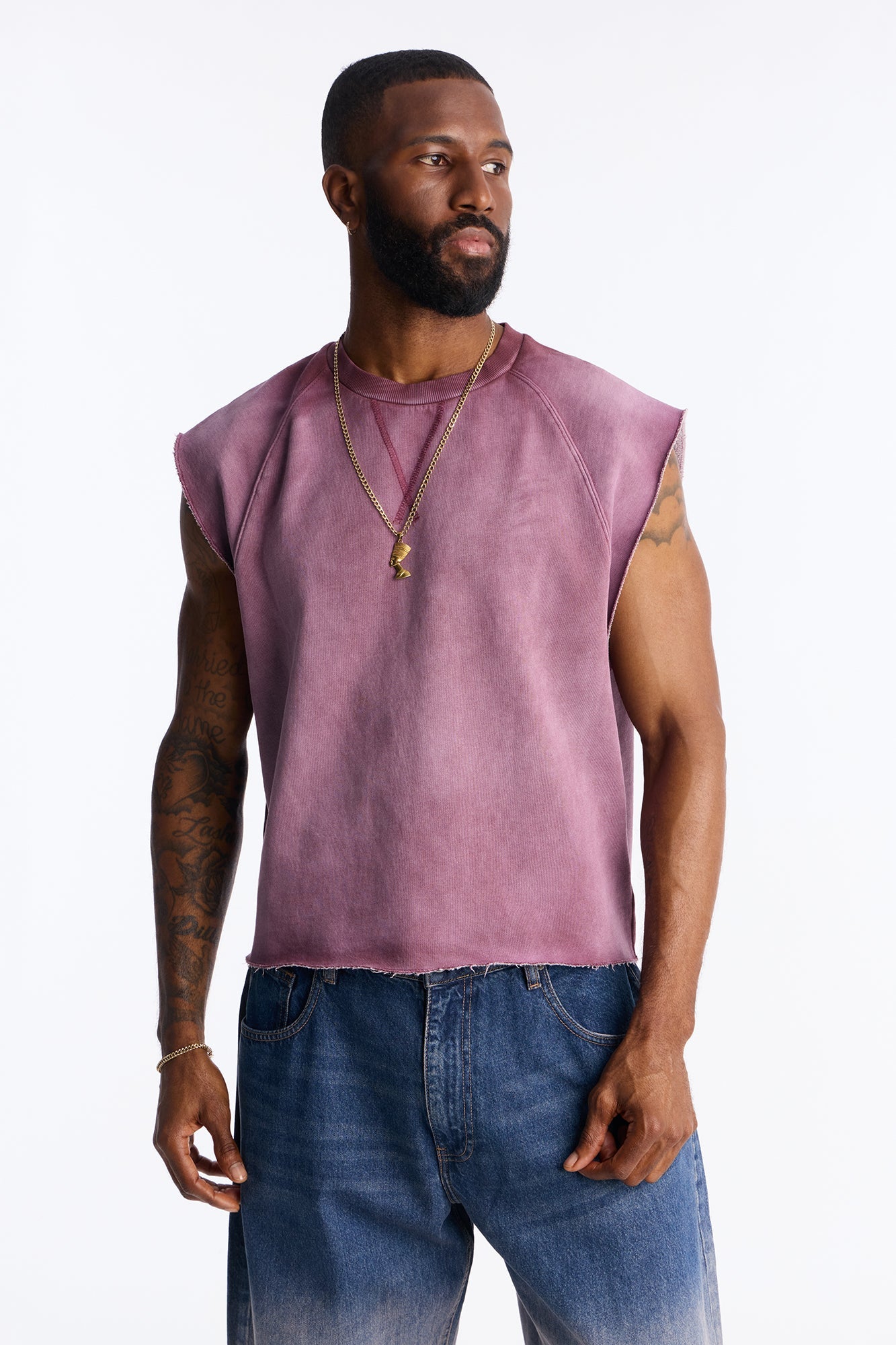 Boiler Washed Boxy Muscle Tee - Plum Fashion Nova
