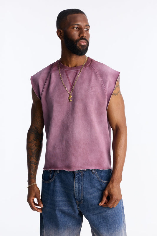 Boiler Washed Boxy Muscle Tee - Plum Fashion Nova