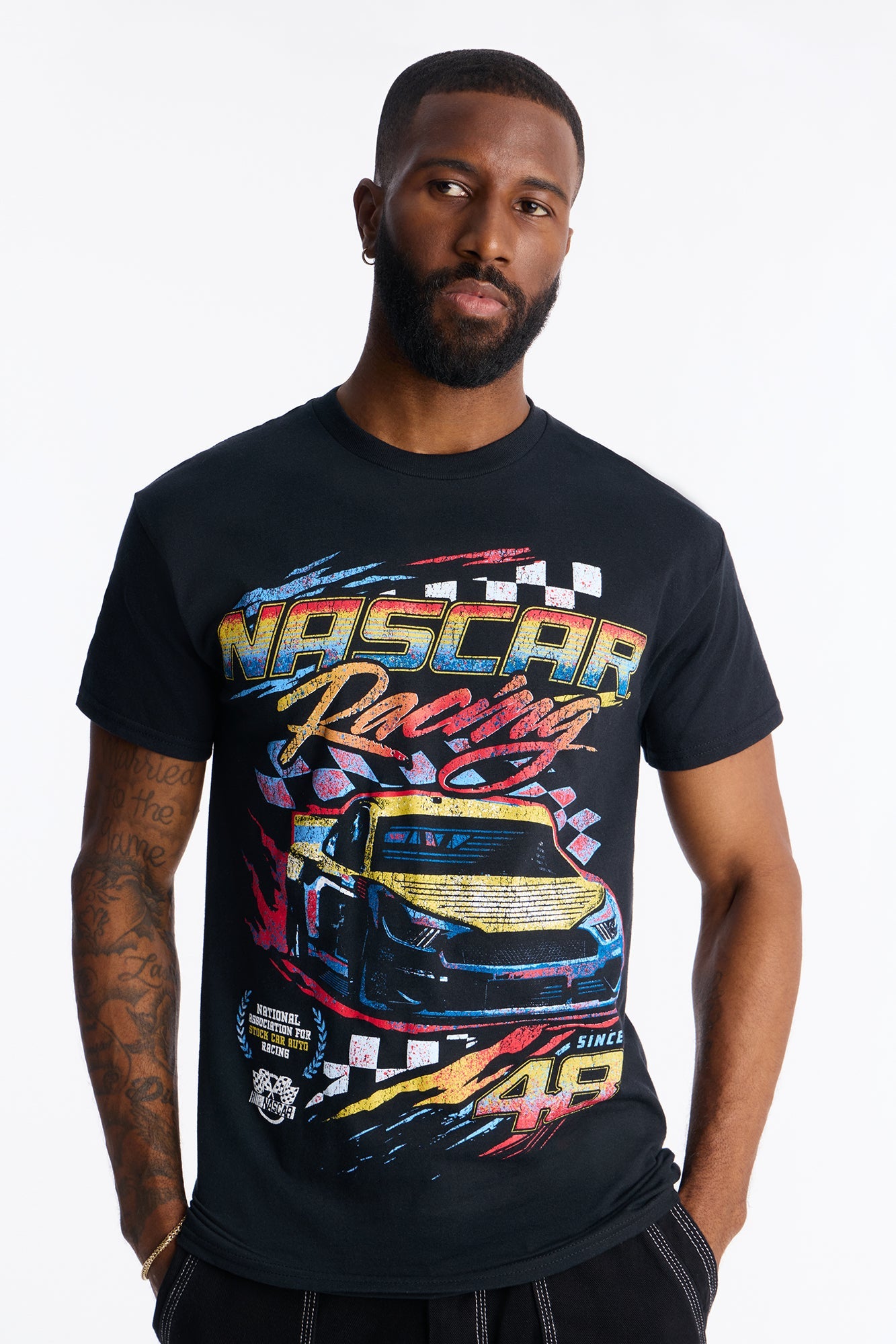 Nascar Vintage Racing Short Sleeve Tee - Black Fashion Nova