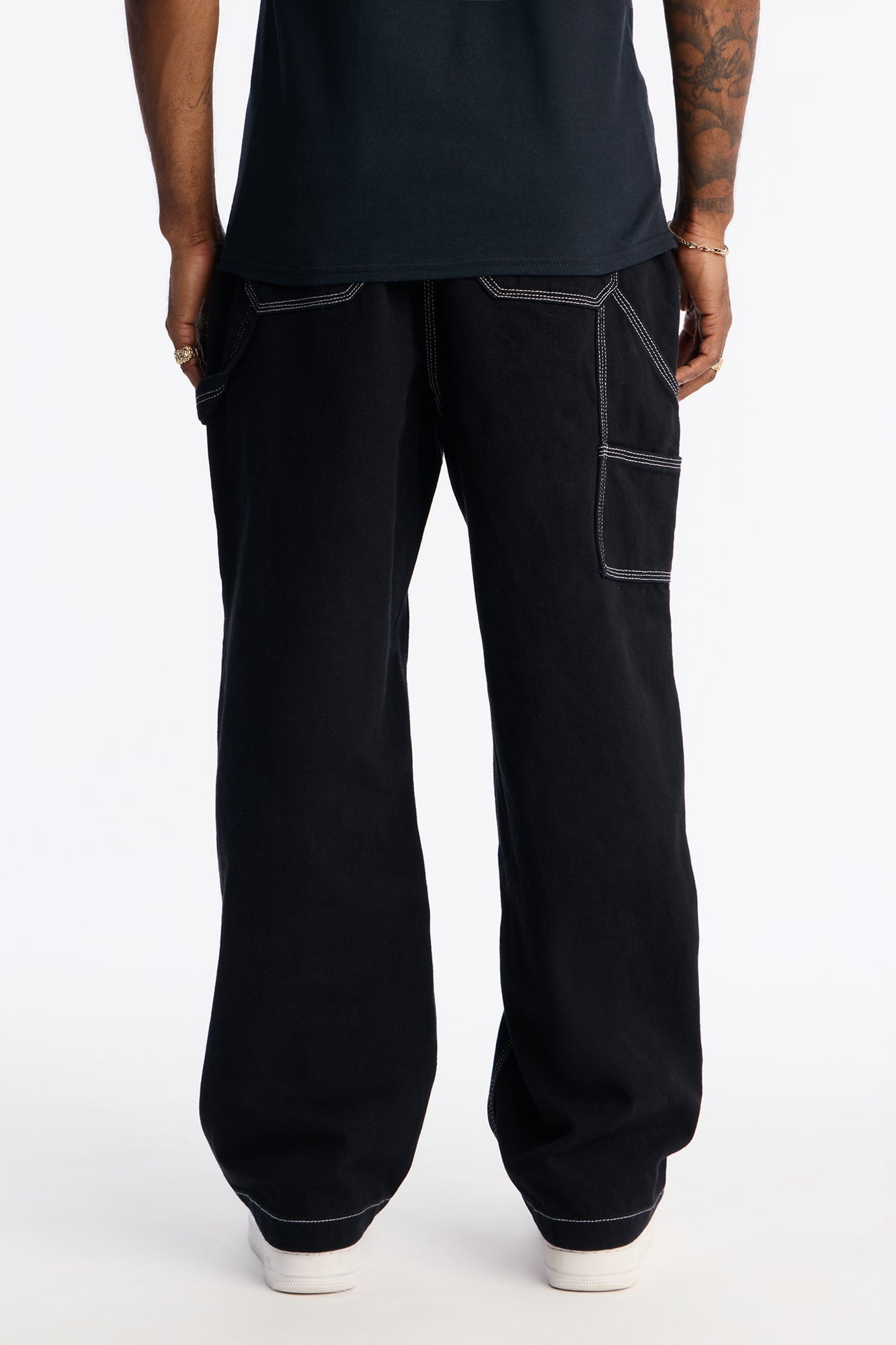 Baggy Tetris Maze Multi Pocket Pant - Black Fashion Nova