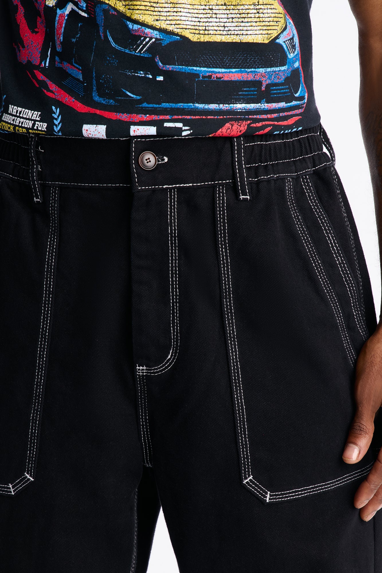 Baggy Tetris Maze Multi Pocket Pant - Black Fashion Nova