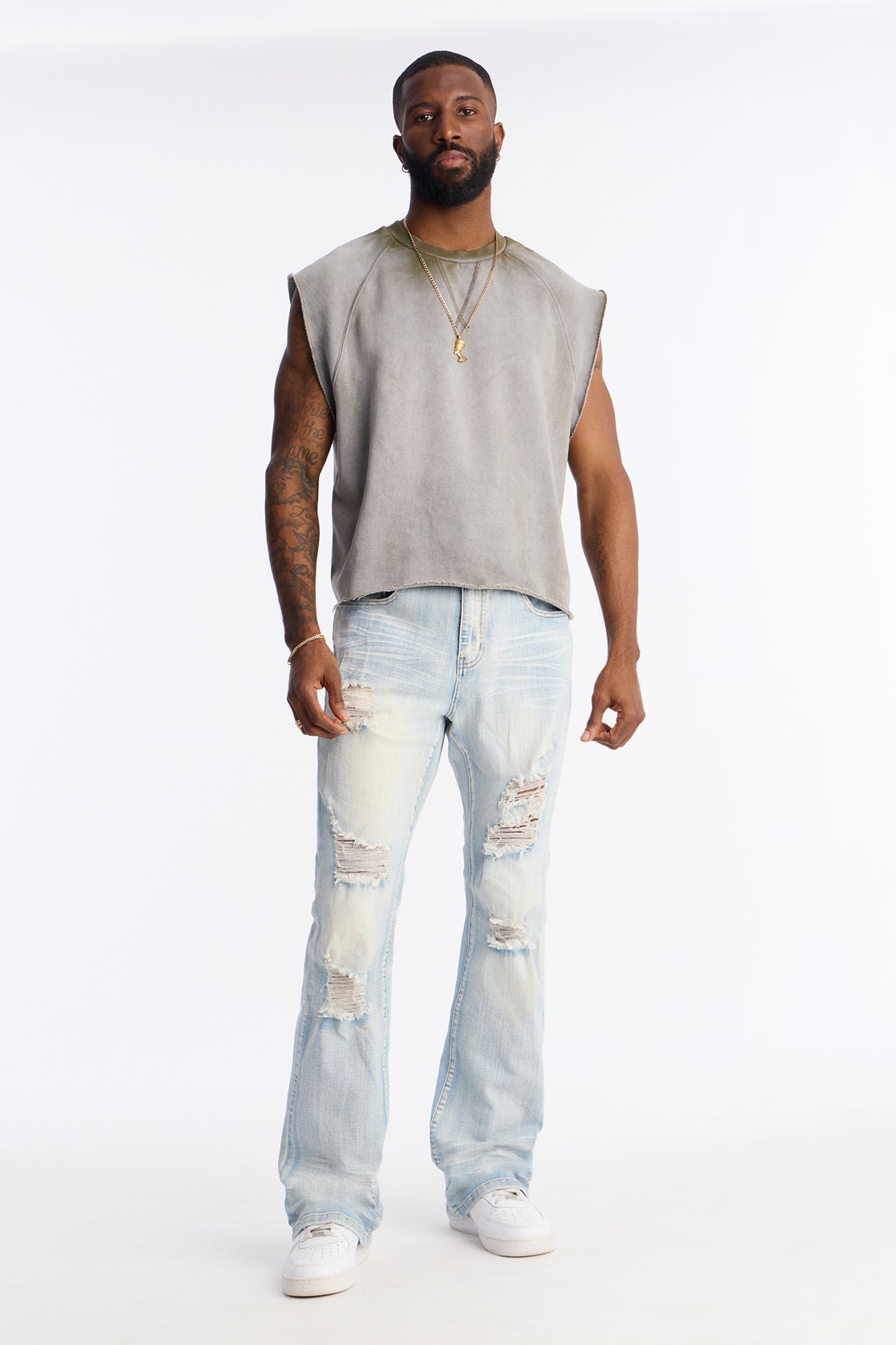 Stacked Skinny Flare Ripped Legacy Jeans - Light Wash Fashion Nova
