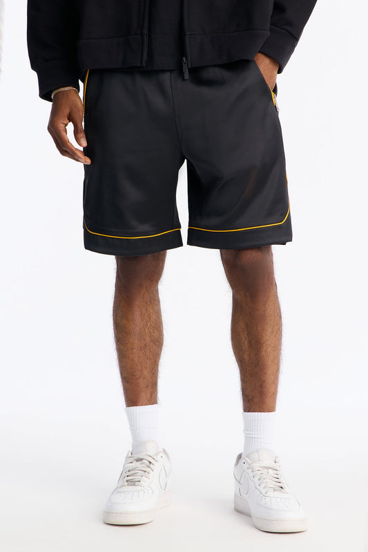 Slant Pocket Gloss Short - Black Fashion Nova