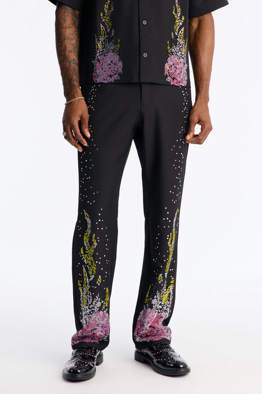 Straight Genesis Origin Embellished Trouser - Black Fashion Nova