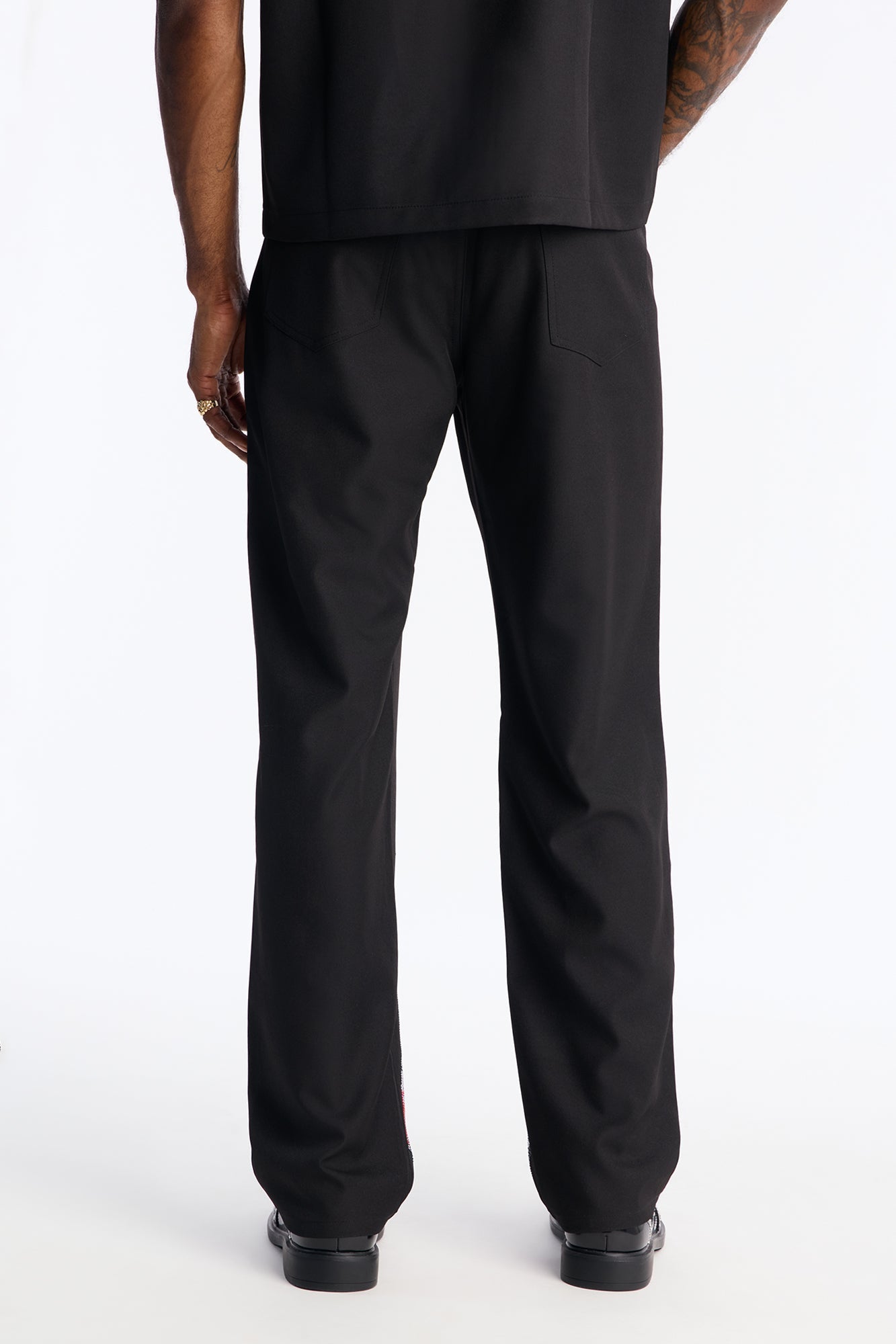 Straight Genesis Origin Embellished Trouser - Black Fashion Nova