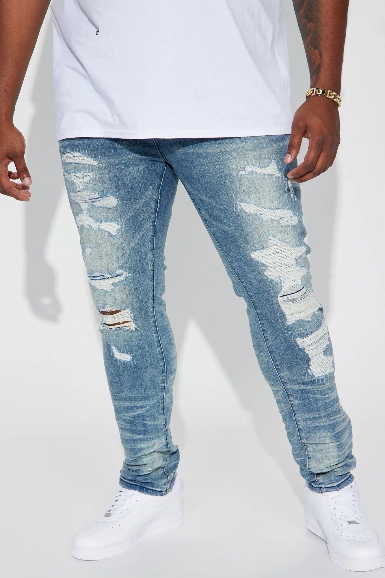 For The Fame Stacked Skinny Jeans - Light Wash Fashion Nova