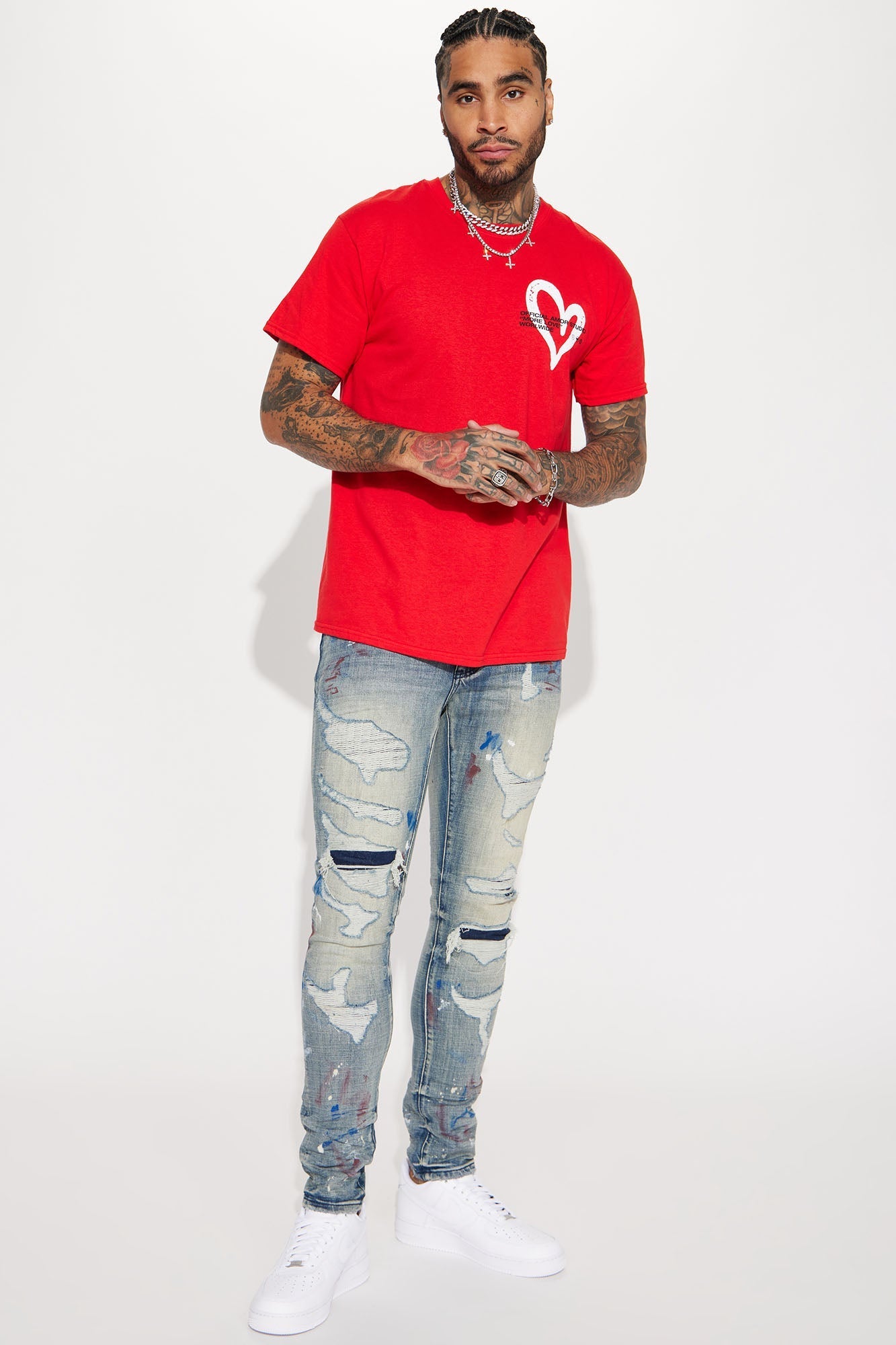 Amor Studio Short Sleeve Tee - Red Fashion Nova