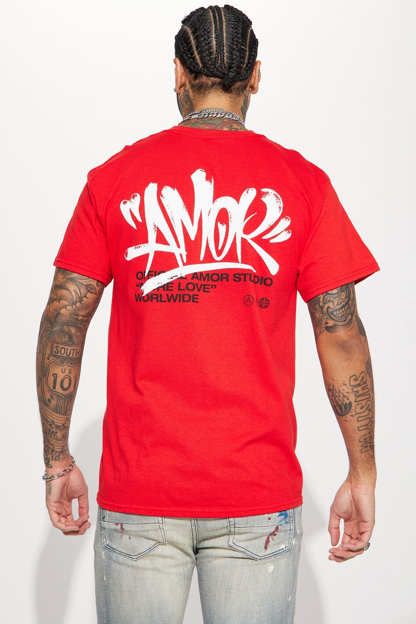 Amor Studio Short Sleeve Tee - Red Fashion Nova