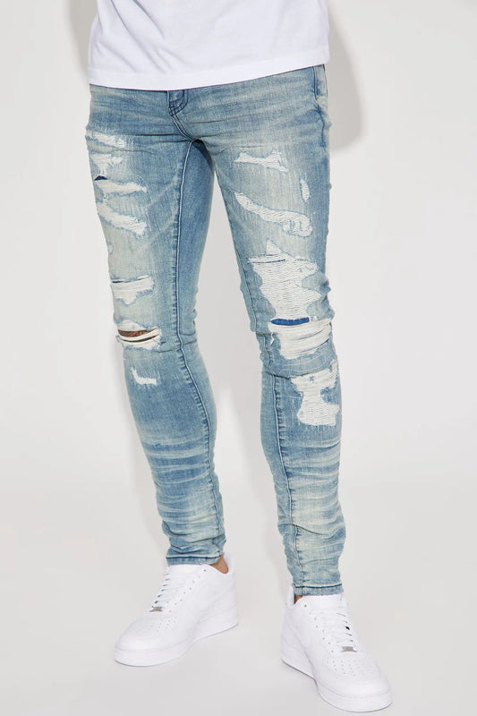 For The Fame Stacked Skinny Jeans - Light Wash Fashion Nova