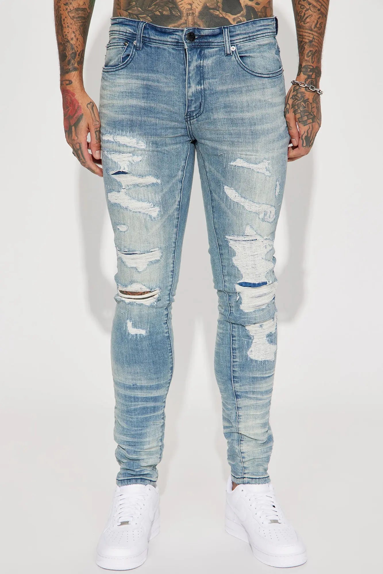 For The Fame Stacked Skinny Jeans - Light Wash Fashion Nova