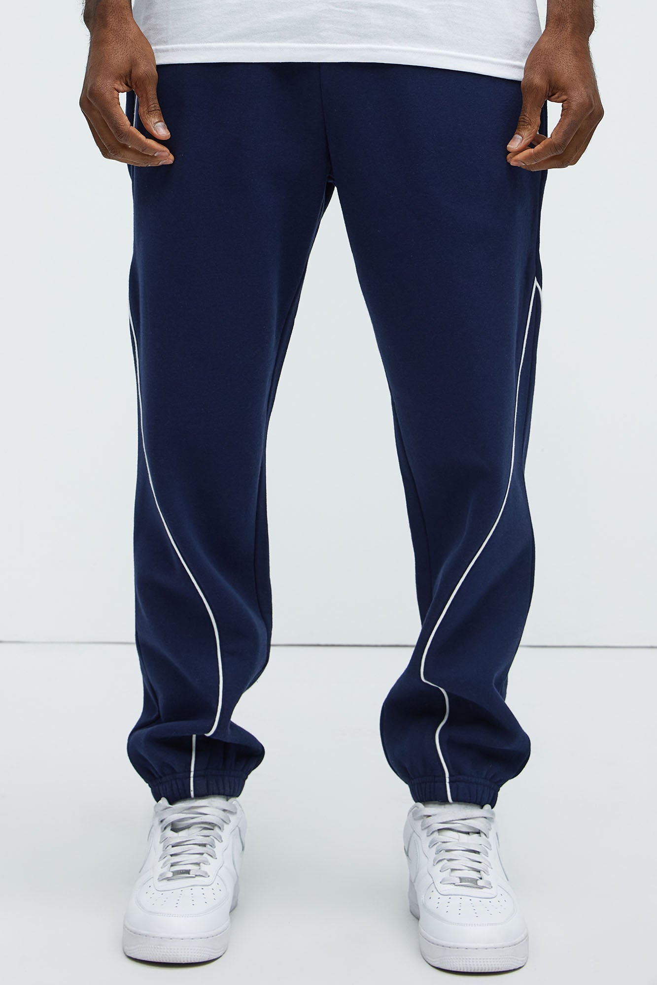 Tyson Piping Relaxed Jogger - Navy Fashion Nova