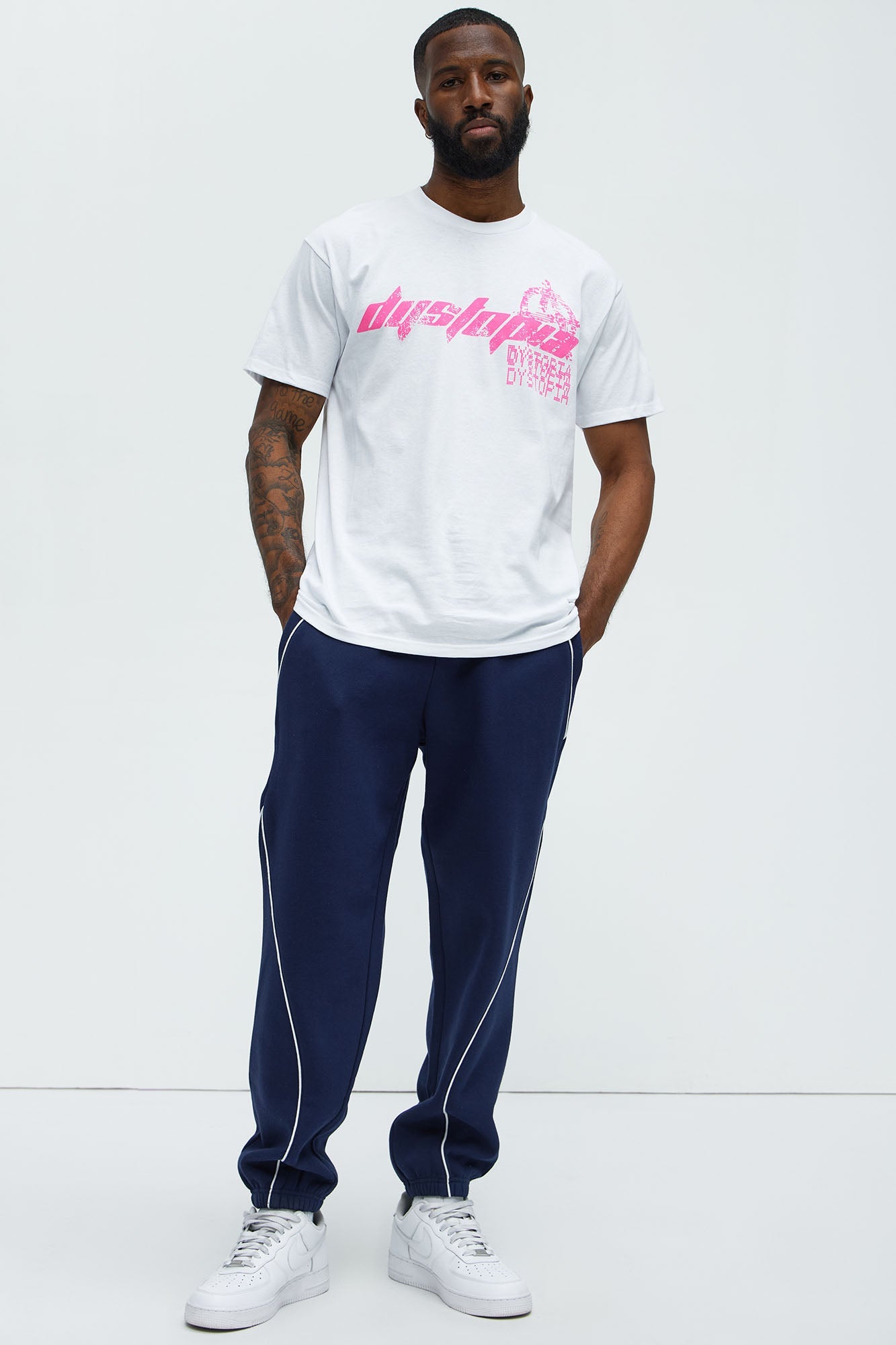 Tyson Piping Relaxed Jogger - Navy Fashion Nova