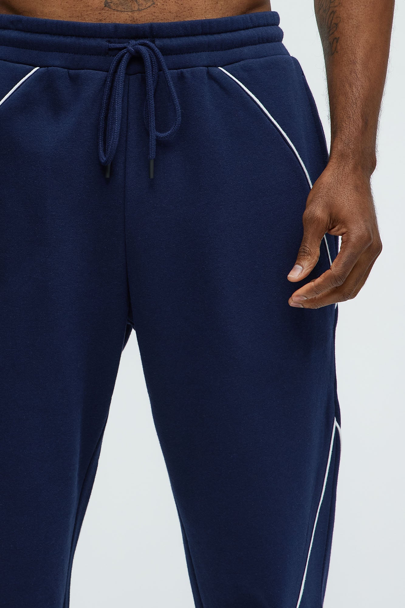 Tyson Piping Relaxed Jogger - Navy Fashion Nova