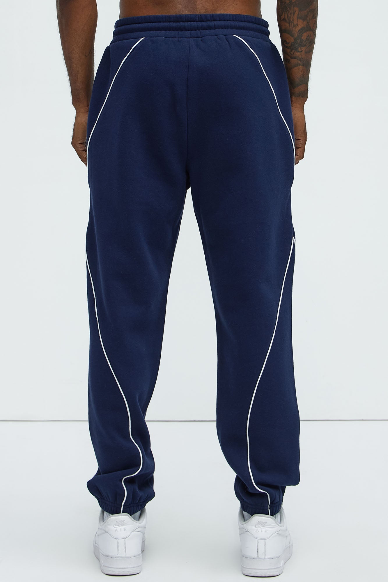 Tyson Piping Relaxed Jogger - Navy Fashion Nova