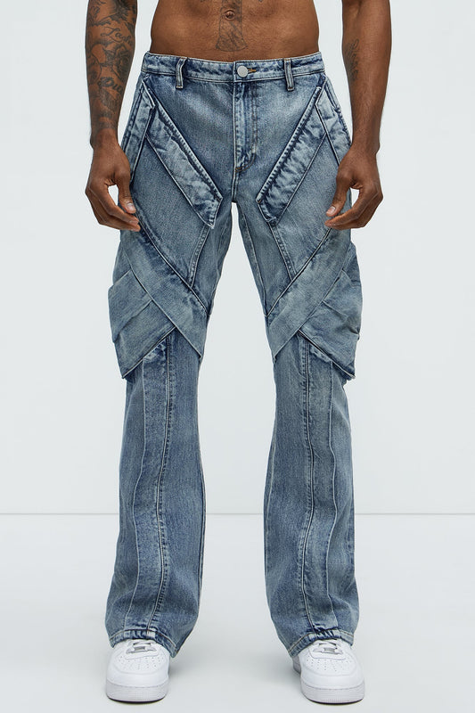 Arlong Paneled Stacked Slim Flare Jeans - Light Wash Fashion Nova
