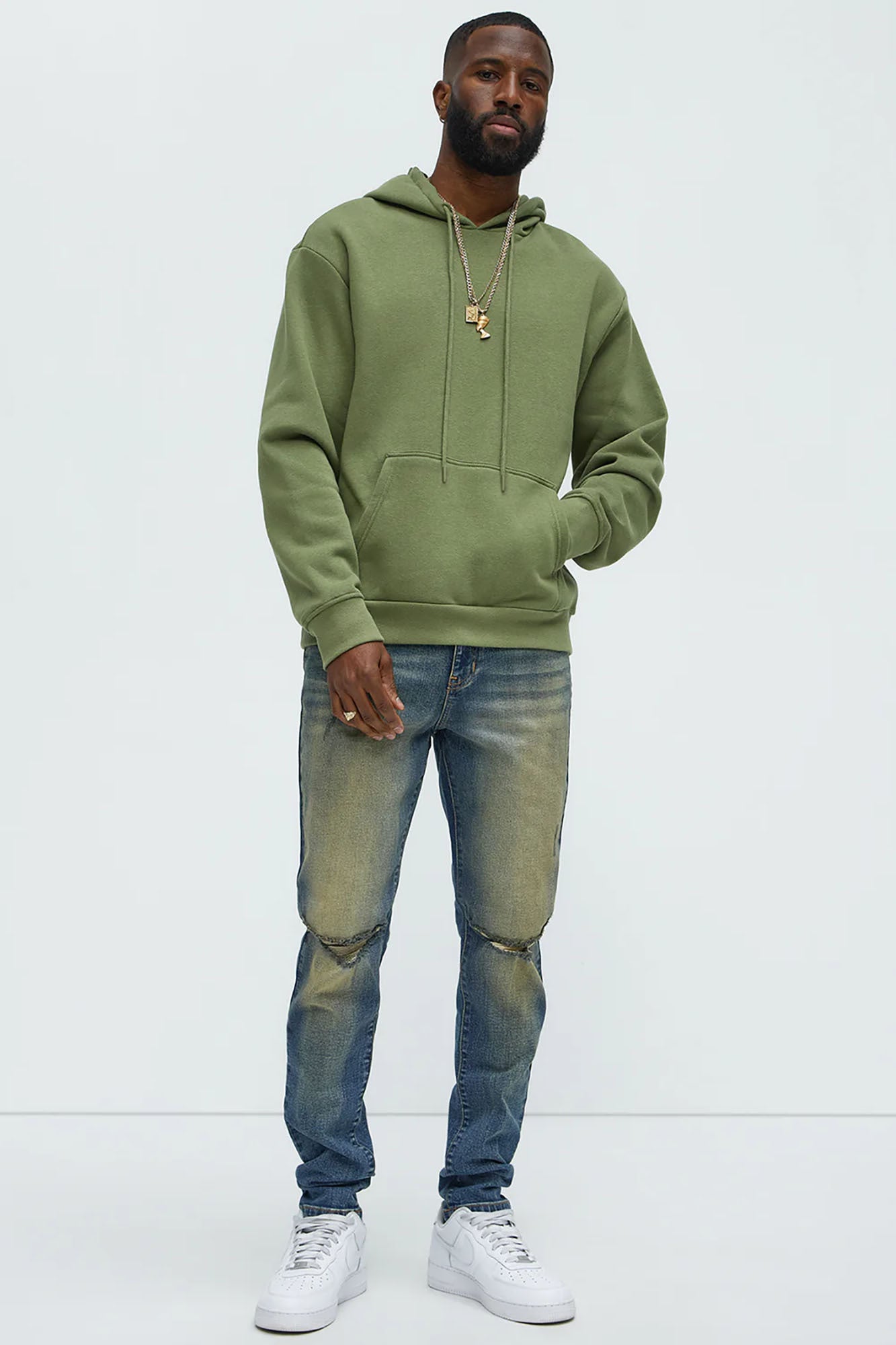 Tyson Hoodie - Olive Fashion Nova
