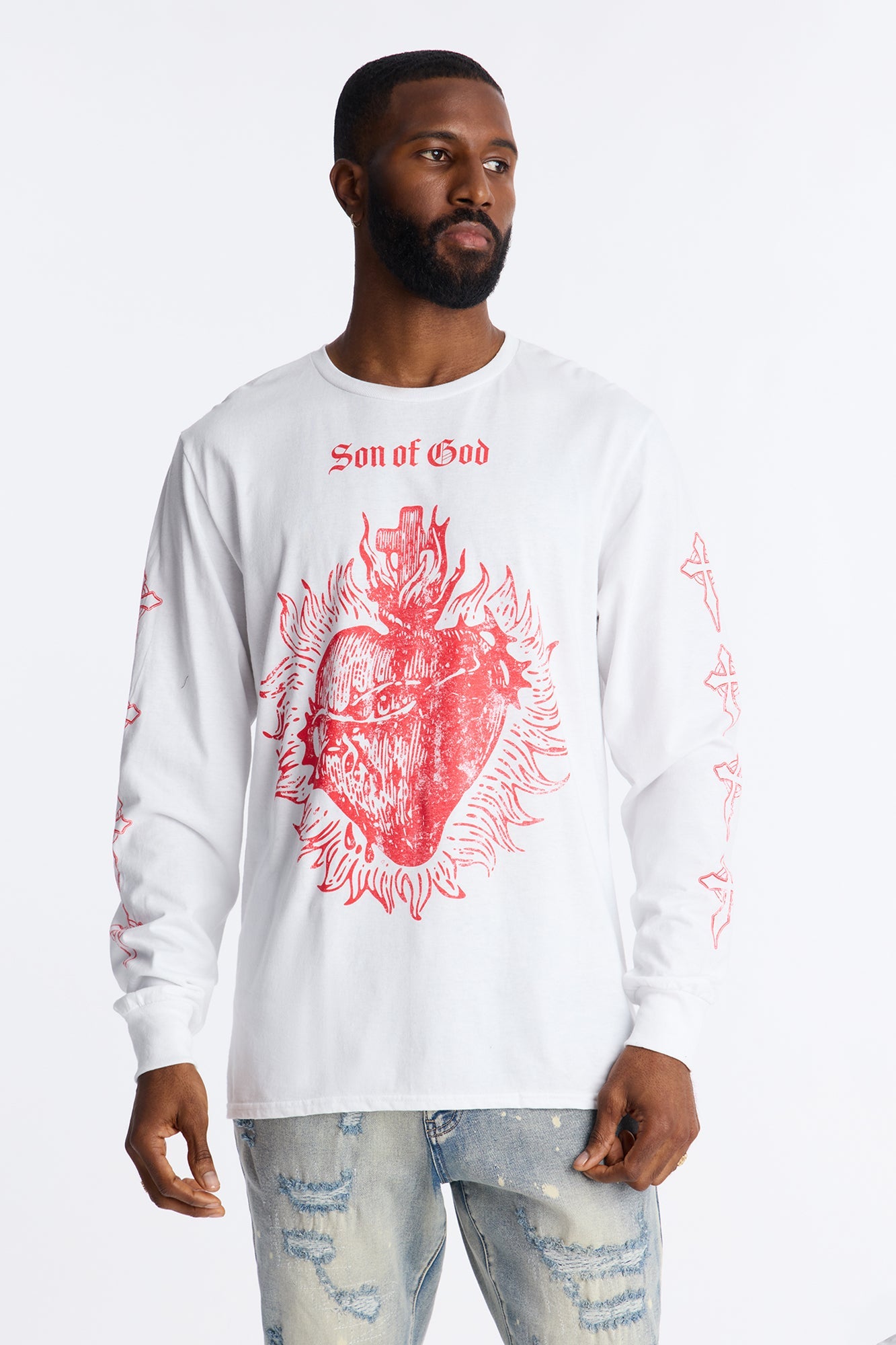 Son Of God Oversized Long Sleeve Tee - White Fashion Nova
