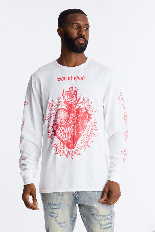 Son Of God Oversized Long Sleeve Tee - White Fashion Nova