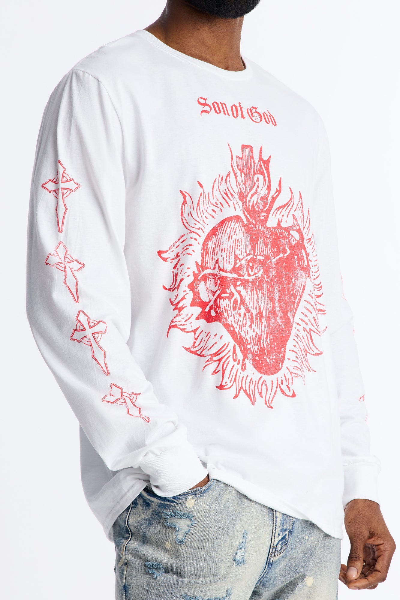 Son Of God Oversized Long Sleeve Tee - White Fashion Nova