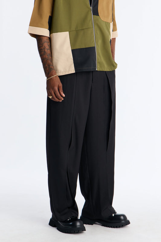 Baggy Pearson Wave Trouser - Black Fashion Nova