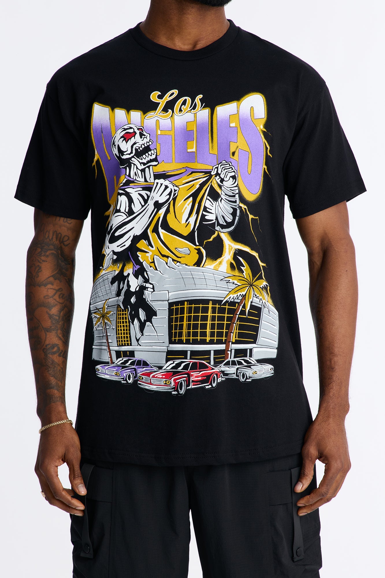 Los Angeles Skullers Oversized Short Sleeve Tee - Black Fashion Nova