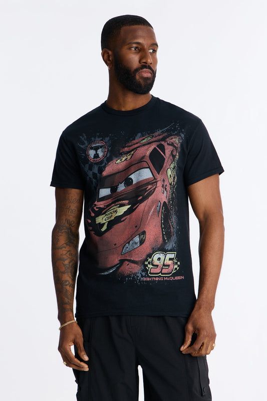 Disney Cars LMQ KACHOW! Short Sleeve Tee - Black Fashion Nova