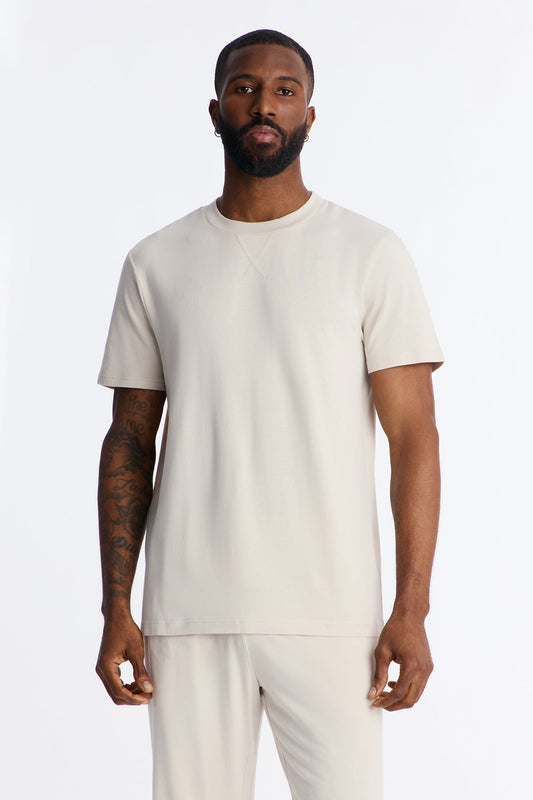 Essential Modal Lounge Short Sleeve Tee - Stone Fashion Nova