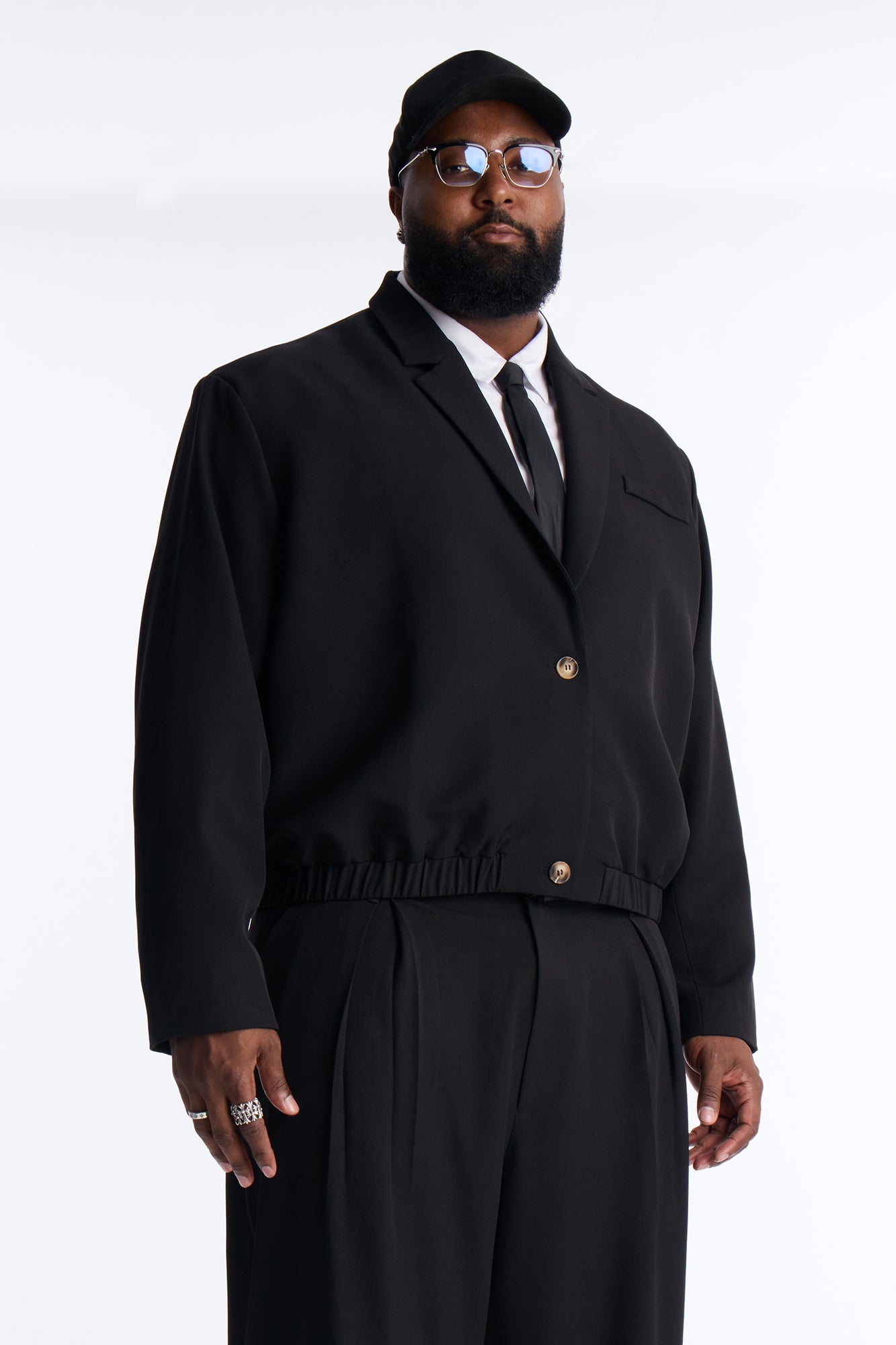 Cropped Strikeout Blazer Bomber Jacket - Black Fashion Nova