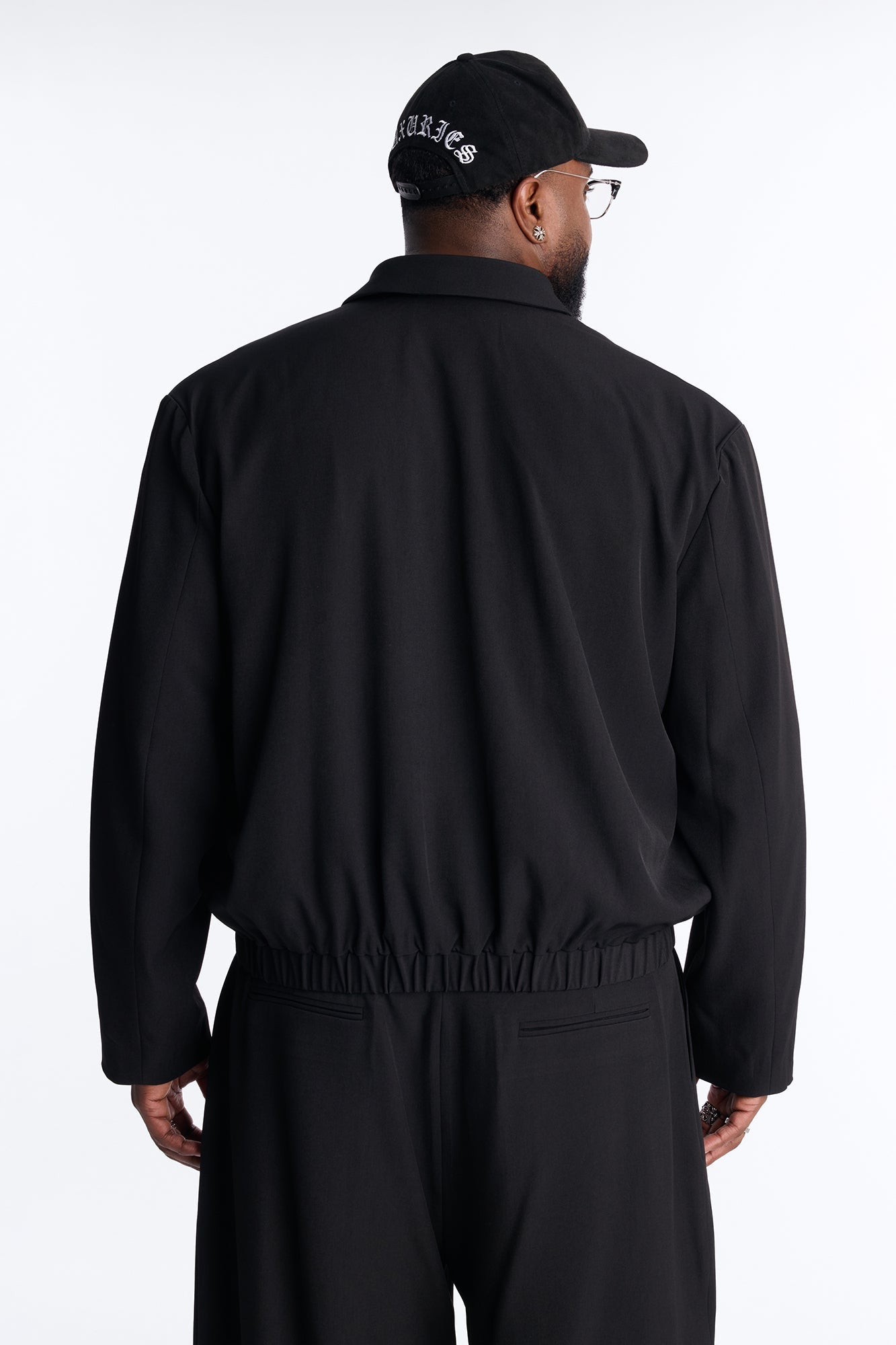 Cropped Strikeout Blazer Bomber Jacket - Black Fashion Nova