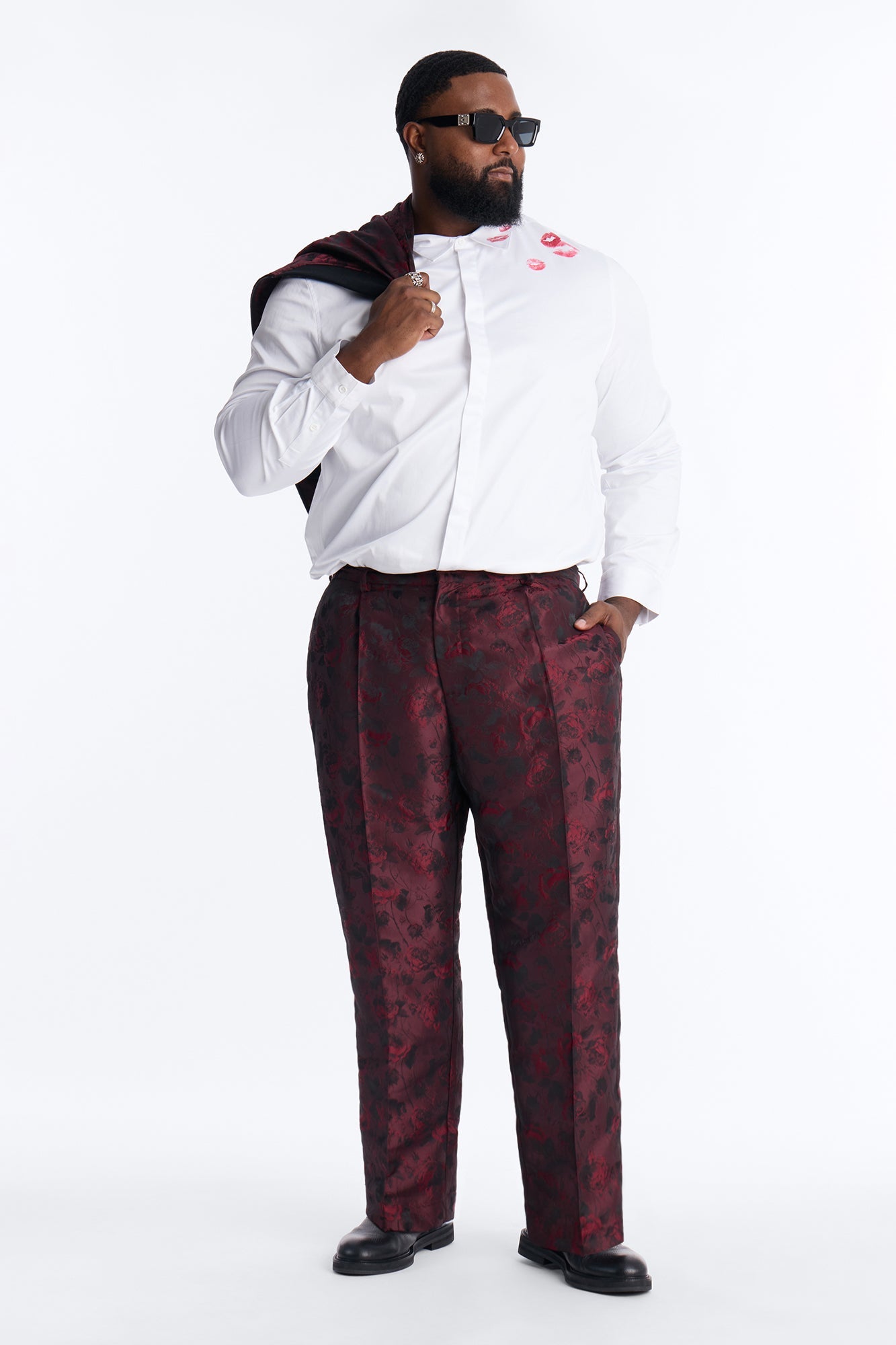 Straight Rose Mirage Pleated Trouser - Burgundy Fashion Nova