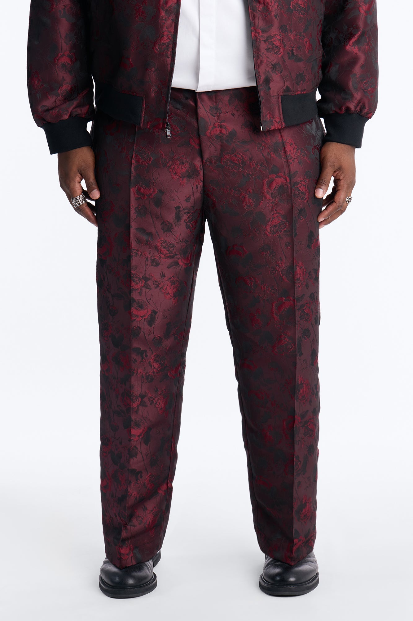 Straight Rose Mirage Pleated Trouser - Burgundy Fashion Nova