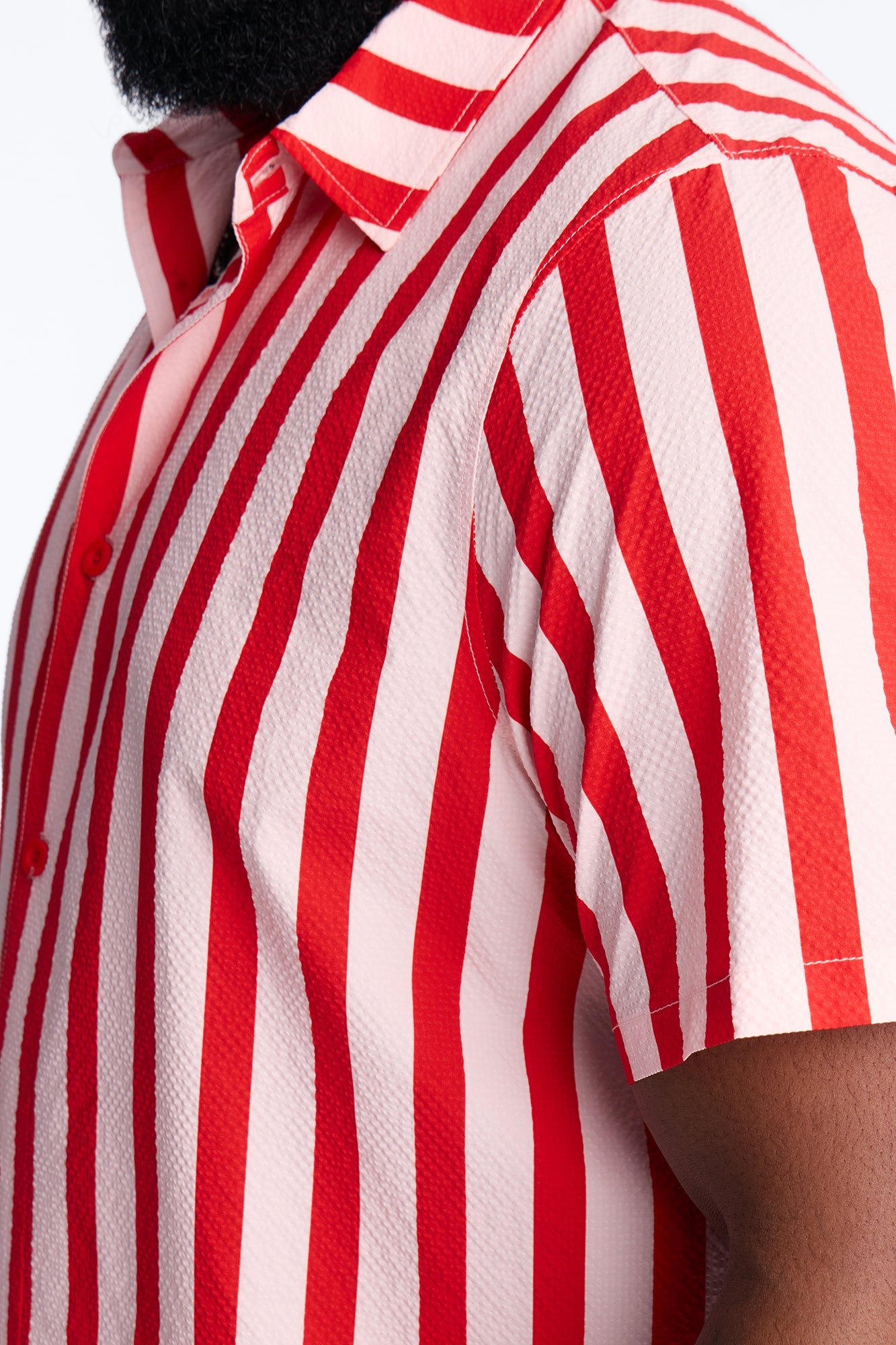 Striped Party Seersucker Button Up Shirt - Red Fashion Nova